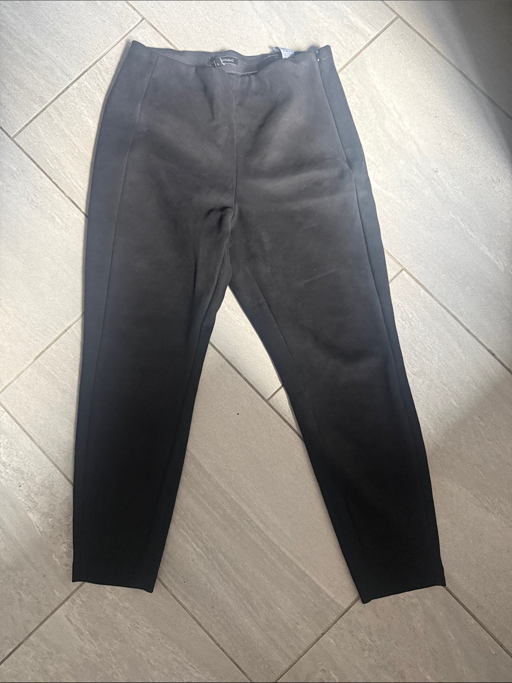 Banana Republic black suede leather pants